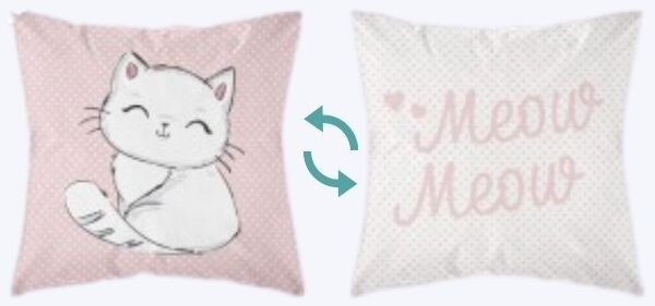 Husă de pernă decorativă Pisicuță (roz, meow)
