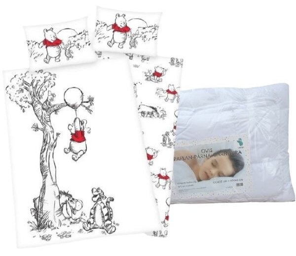 Set lenjerie de pat Winnie the Pooh (alb) pentru copii