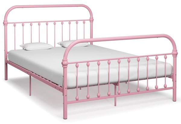 Cadru de pat, roz, 120 x 200 cm, metal