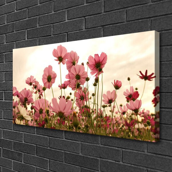 Tablou pe panza canvas Flori Floral Roz Verde