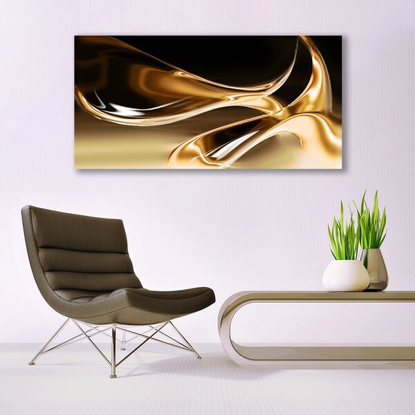 Tablou pe sticla Abstract Art Negru Aur