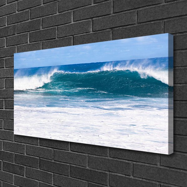 Tablou pe panza canvas Marea Peisaj Albastru Alb