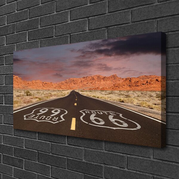 Tablou pe panza canvas Road Peisaj negru alb