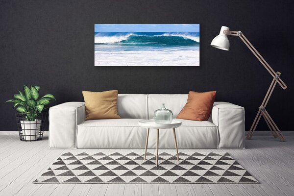 Tablou pe panza canvas Marea Peisaj Albastru Alb