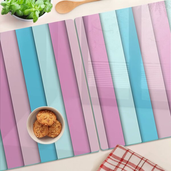Tocător din sticlă Geometrie în culori pastelate