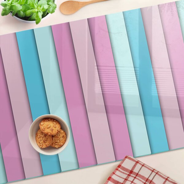 Tocător din sticlă Geometrie în culori pastelate
