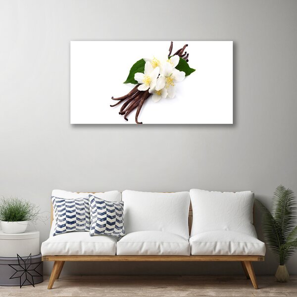 Tablou pe panza canvas Vanilie Floral Maro Alb
