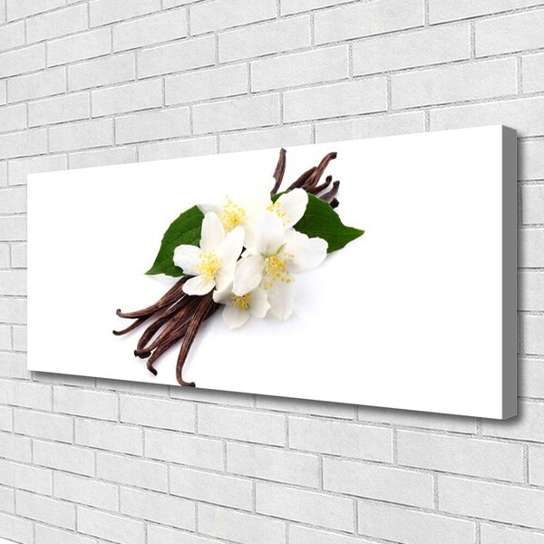 Tablou pe panza canvas Vanilie Floral Maro Alb