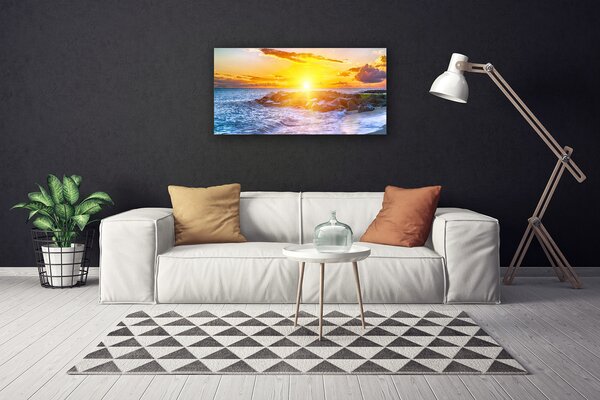 Tablou pe panza canvas Sea Sun Peisaj Albastru Galben