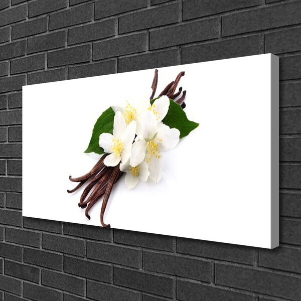 Tablou pe panza canvas Vanilie Floral Maro Alb