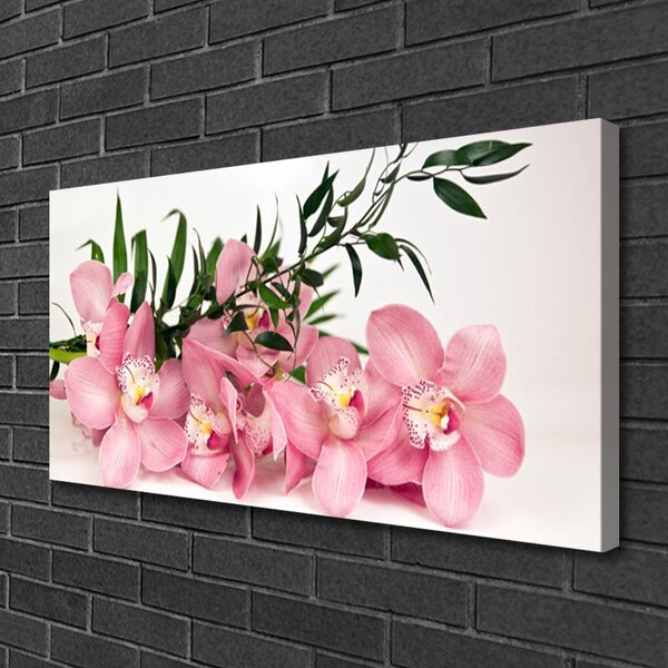 Tablou pe panza canvas Petale Floral Roz Verde