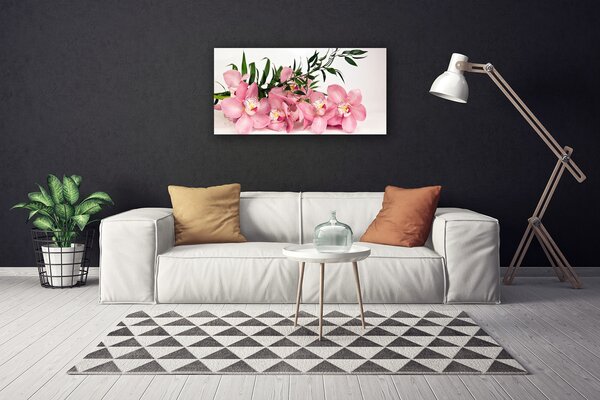 Tablou pe panza canvas Petale Floral Roz Verde