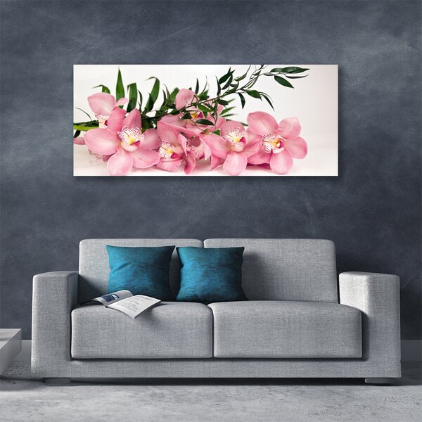Tablou pe panza canvas Petale Floral Roz Verde