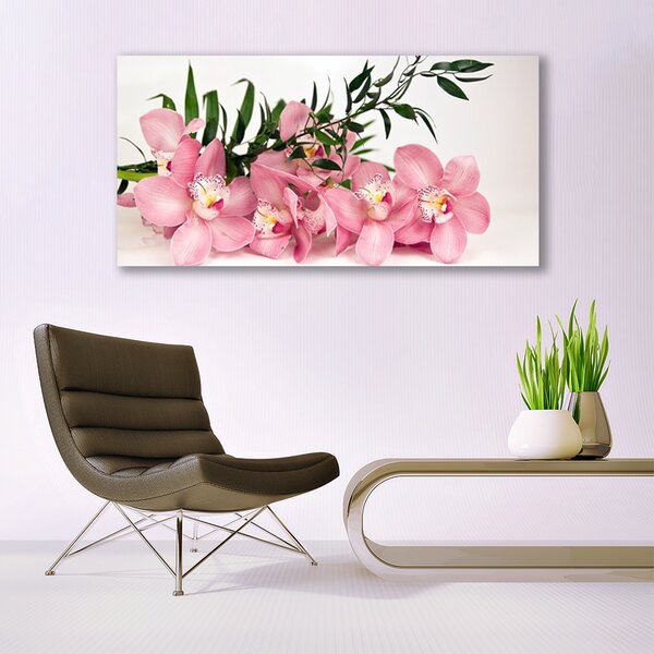 Tablou pe panza canvas Petale Floral Roz Verde