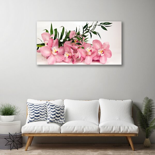 Tablou pe panza canvas Petale Floral Roz Verde