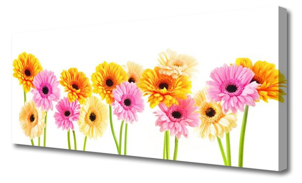 Tablou pe panza canvas Flori Floral Galben Roz Verde