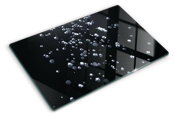 Tocător sticlă Bule de cristal pe fundal negru