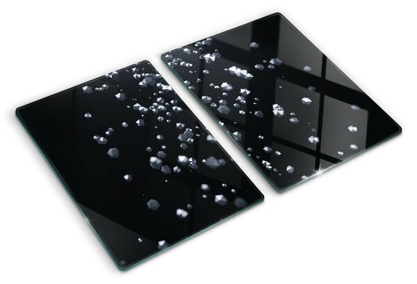 Tocător sticlă Bule de cristal pe fundal negru