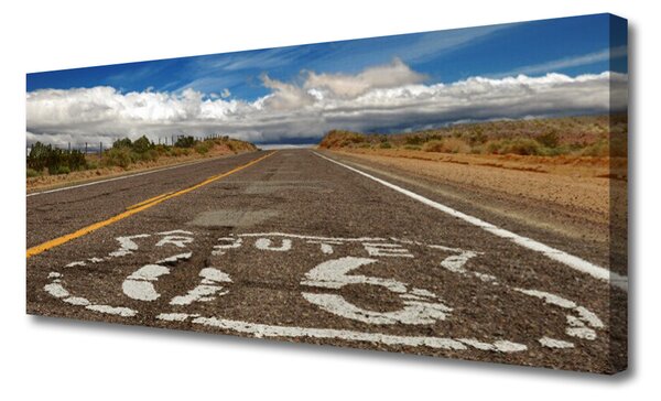 Tablou pe panza canvas Road Peisaj Gri Alb
