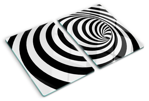 Tocător de bucătărie Motiv spiralat în alb și negru