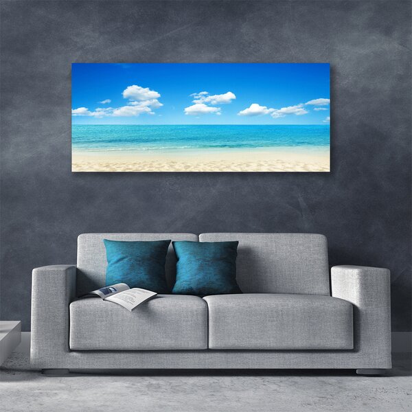 Tablou pe panza canvas Sea Beach Peisaj Alb Albastru