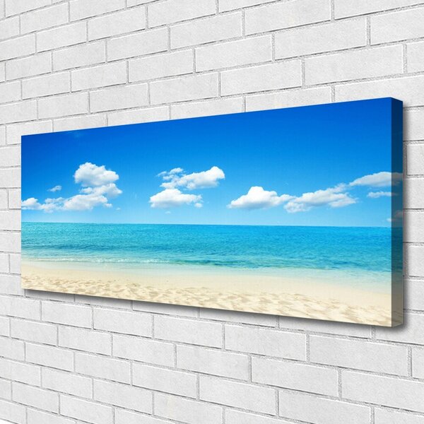 Tablou pe panza canvas Sea Beach Peisaj Alb Albastru