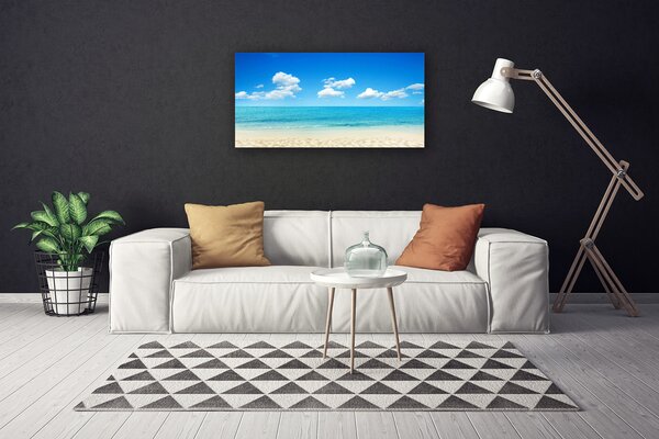 Tablou pe panza canvas Sea Beach Peisaj Alb Albastru