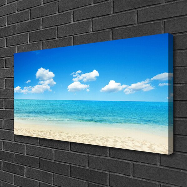 Tablou pe panza canvas Sea Beach Peisaj Alb Albastru