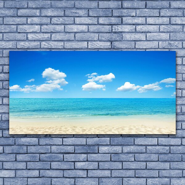 Tablou pe panza canvas Sea Beach Peisaj Alb Albastru