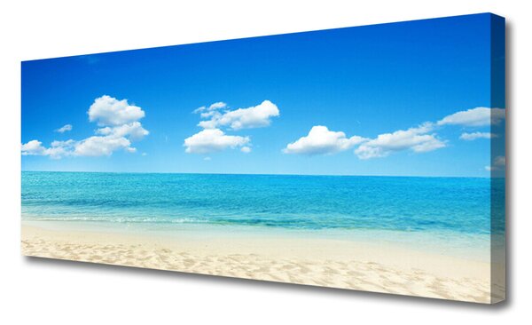 Tablou pe panza canvas Sea Beach Peisaj Alb Albastru