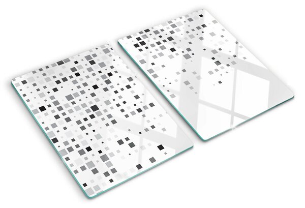Tocător din sticlă Modele geometrice în nuanțe de gri