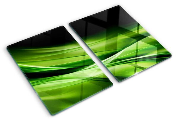 Tocător sticlă Valuri abstracte verzi