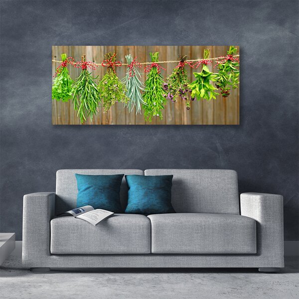 Tablou pe panza canvas Flori Floral Verde Roșu