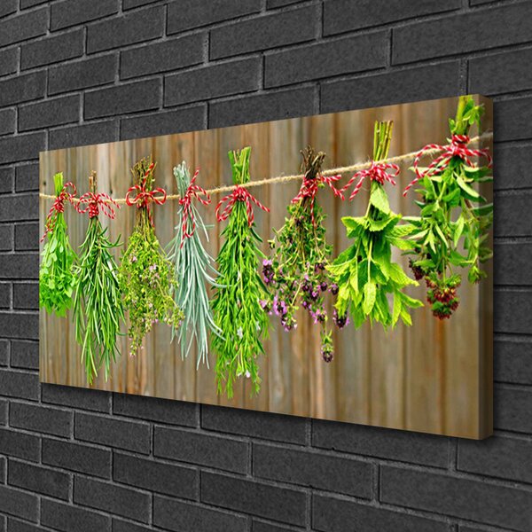 Tablou pe panza canvas Flori Floral Verde Roșu