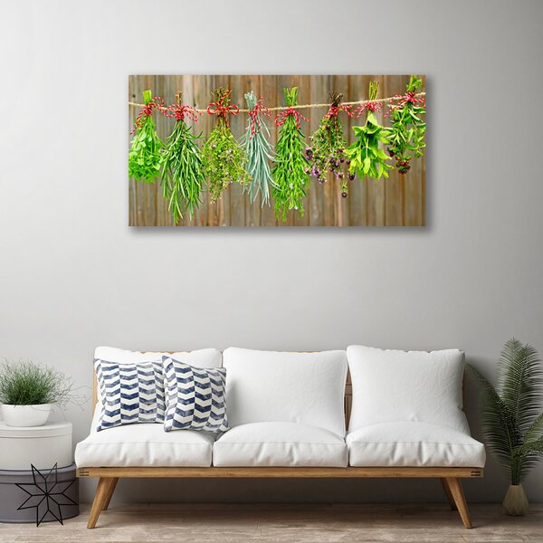 Tablou pe panza canvas Flori Floral Verde Roșu