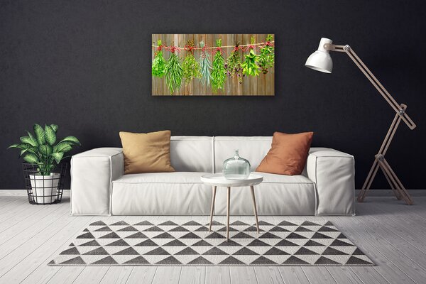 Tablou pe panza canvas Flori Floral Verde Roșu