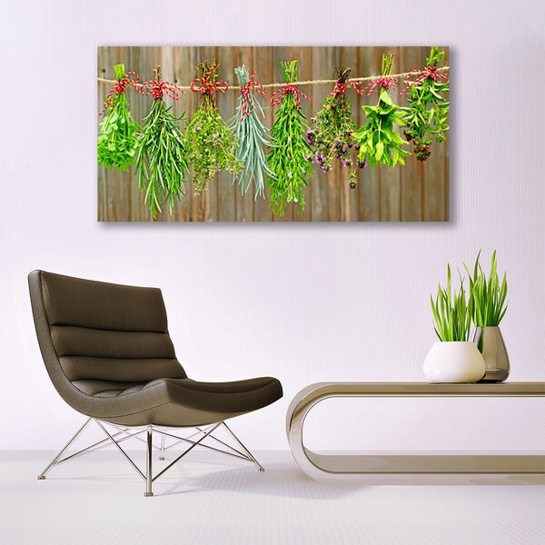 Tablou pe panza canvas Flori Floral Verde Roșu