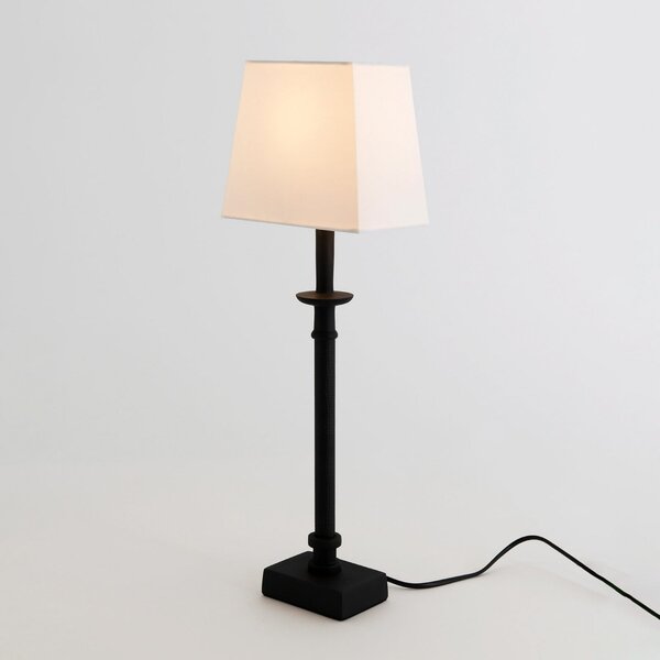 Holländer Lampa de masă PALMARIA, alb-negru, înălțime 52 cm, metal, E14, Negru, Camera de zi / sufragerie, Aluminiu