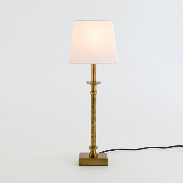 Holländer Lampa de masă PALMARIA, auriu/alb, înălțime 52 cm, metal, E14, Auriu / Alamă, Camera de zi / sufragerie, Aluminiu
