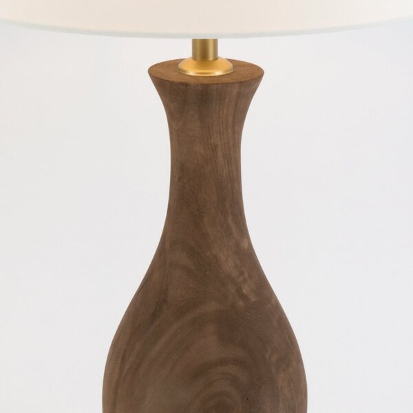 Holländer Lampa de masă ANTELAO, natur/ecru, înălțime 45 cm, lemn mango, E27, Lemn, Camera de zi / sufragerie, Lemn