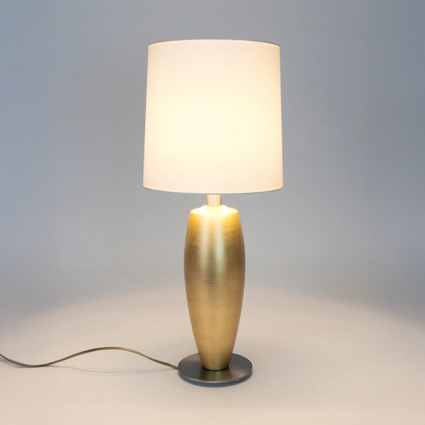 Holländer Lampa de masă OMEGA SOTTILE, auriu/alb, înălțime 68 cm, ceramică, soclu E27, Auriu / Alamă, Camera de zi / sufragerie, Ceramică