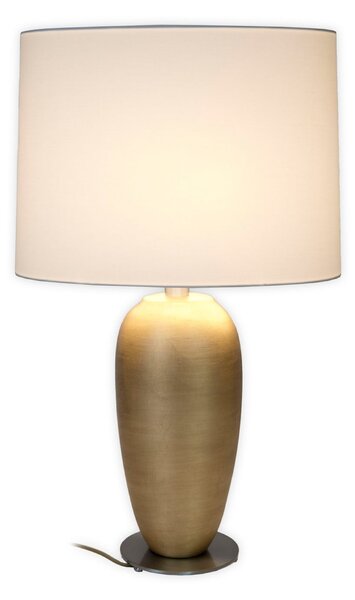 Holländer Lampa de masă OMEGA OVAL, auriu/alb, înălțime 65 cm, ceramică, soclu E27, Auriu / Alamă, Camera de zi / sufragerie, Ceramică