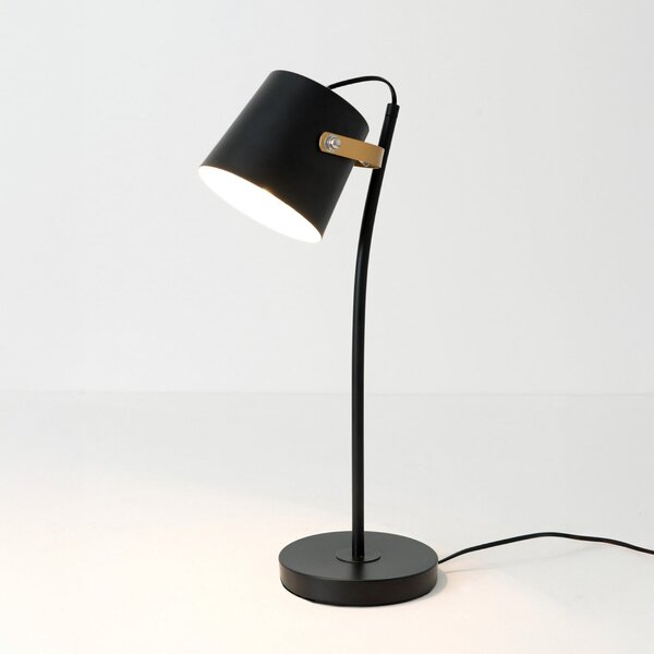 Holländer Lampa de masă ESPERTO, negru, înălțime 53 cm, metal, E27, Negru, Camera de zi / sufragerie, Metal