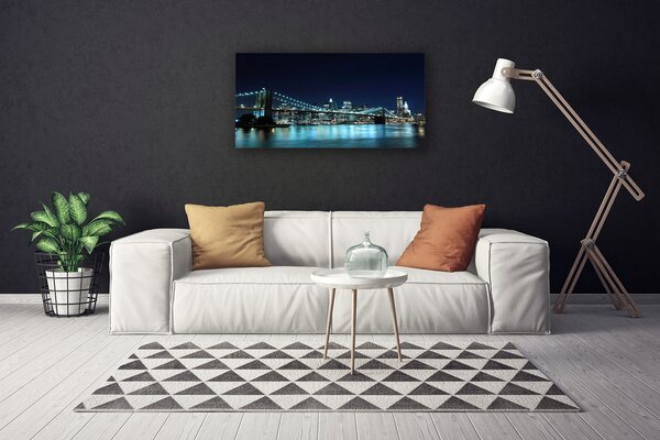 Tablou pe panza canvas Podul Sea Arhitectura Albastru