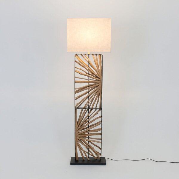 Holländer Lampadar MONTE ISOLA, natur/bej, înălțime 160 cm, lemn/textil, Bej, Camera de zi / sufragerie, Lemn