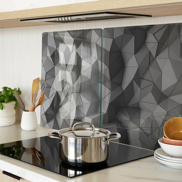 Tocător din sticlă Model geometric abstract în nuanțe de gri