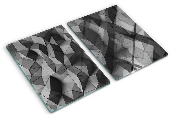 Tocător din sticlă Model geometric abstract în nuanțe de gri