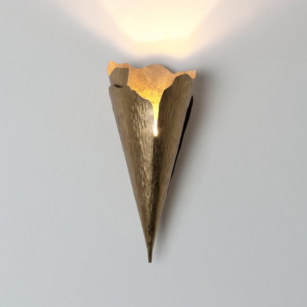 Holländer Aplică de perete GINGKO QUATTRO, aurie, înălțime 31 cm, metal, G9, reglabil, Auriu / Alamă, Camera de zi / sufragerie, Metal