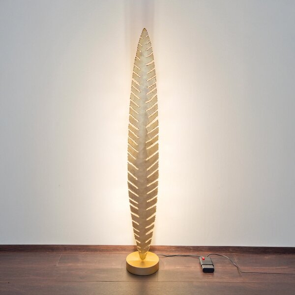 Holländer Lampadar PIETRO, culoare aurie, înălțime 152 cm, metal, 6 x G4, Auriu / Alamă, Camera de zi / sufragerie, Metal