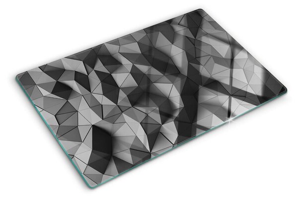 Tocător din sticlă Model geometric abstract în nuanțe de gri